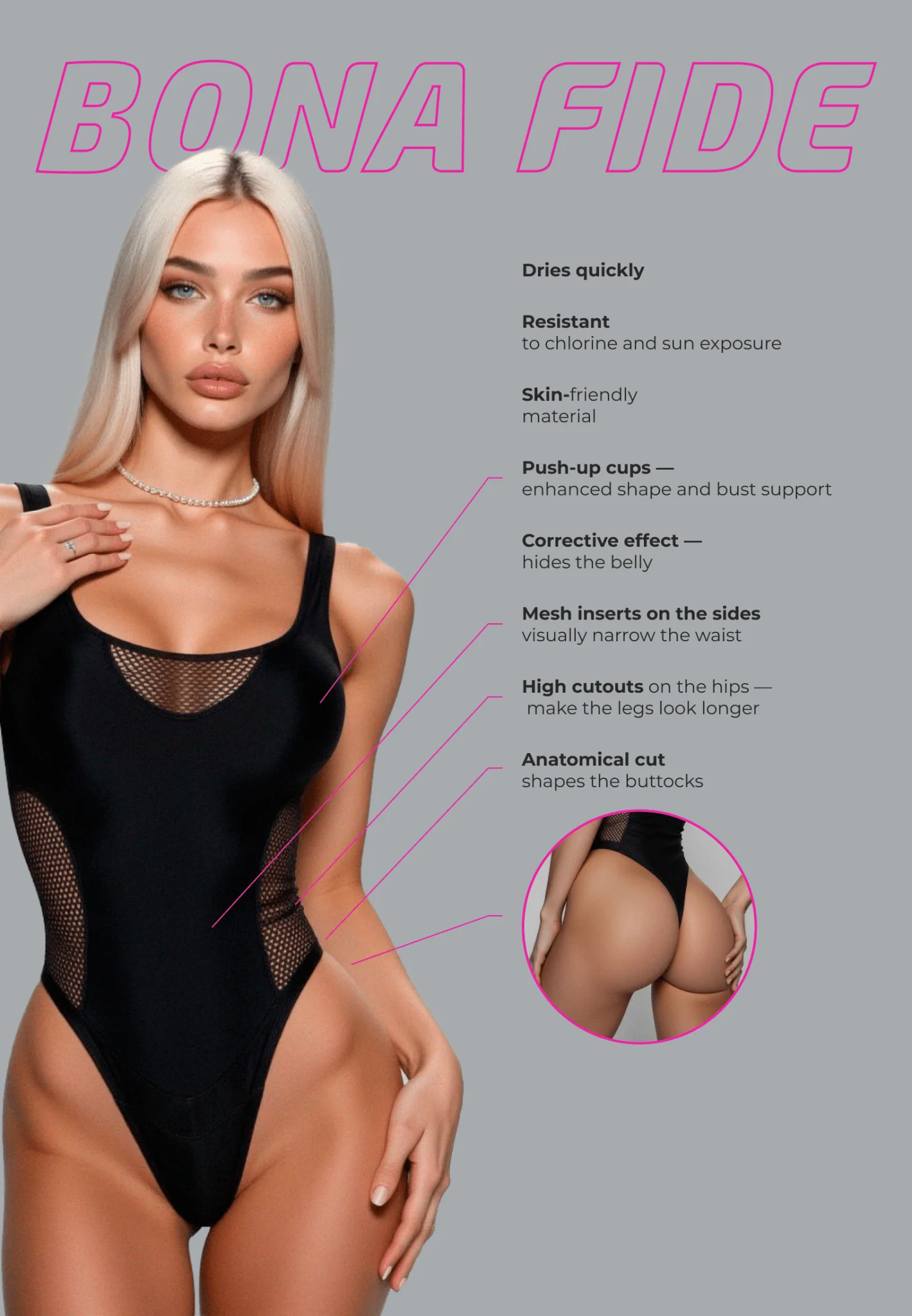 Swimsuit Body MOVE UP Black - Image 5