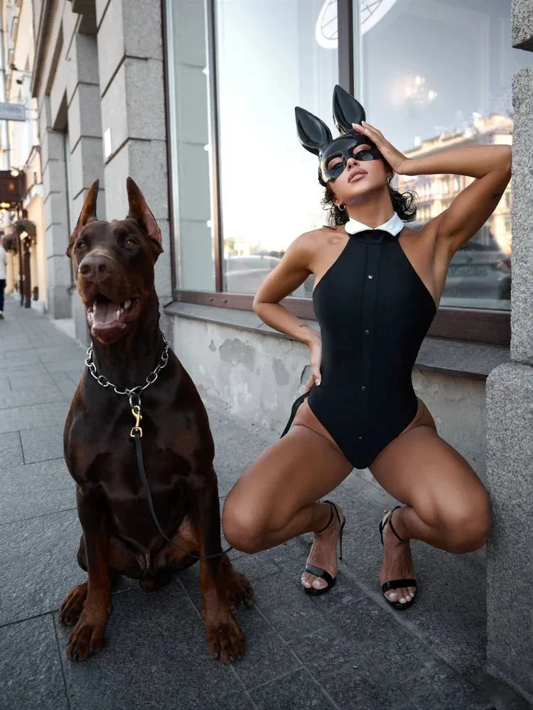 Bodysuit Play Girl Black - Image 9