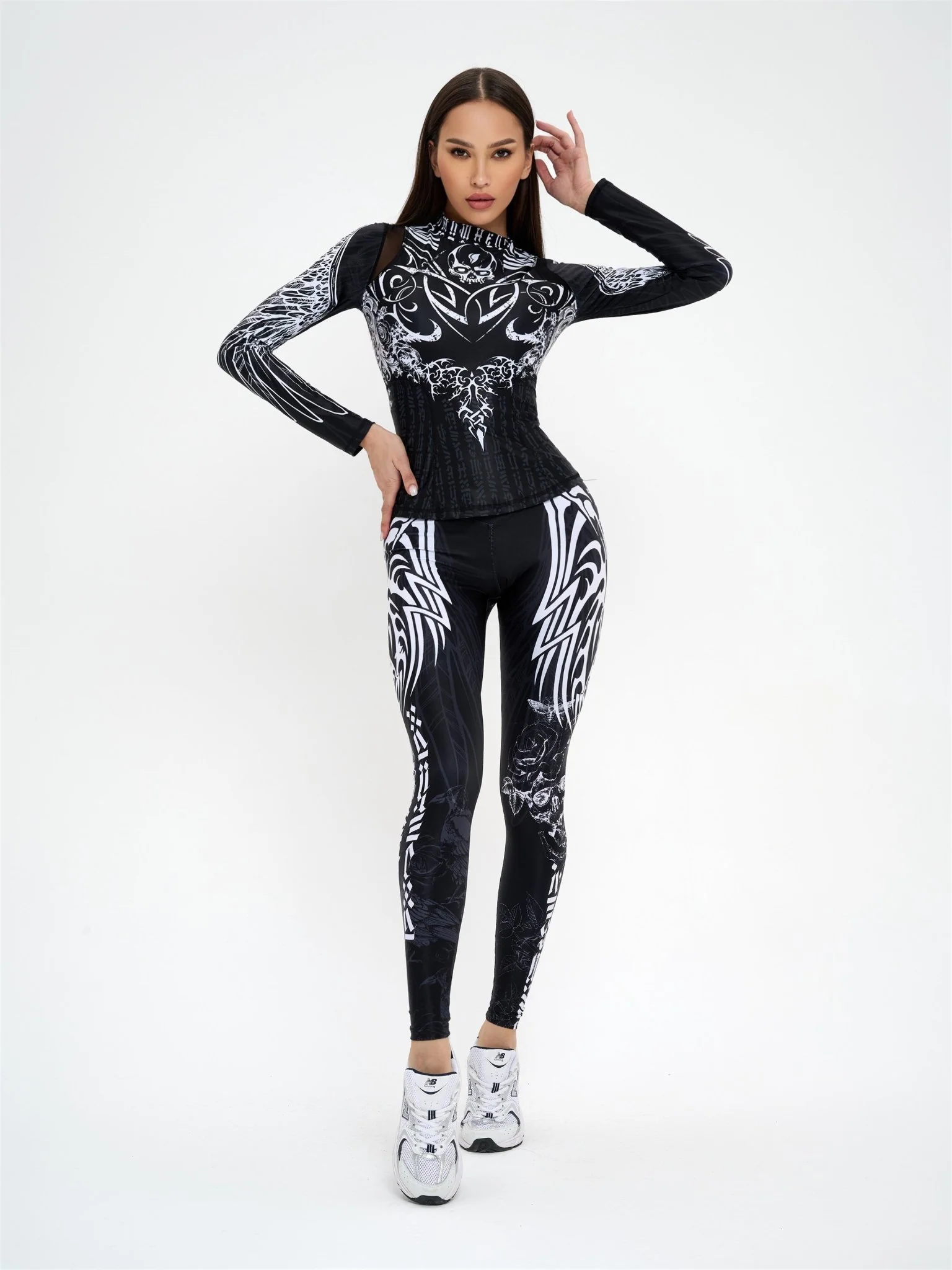 Leggings Bona Classic High Waist Gothic - Image 5