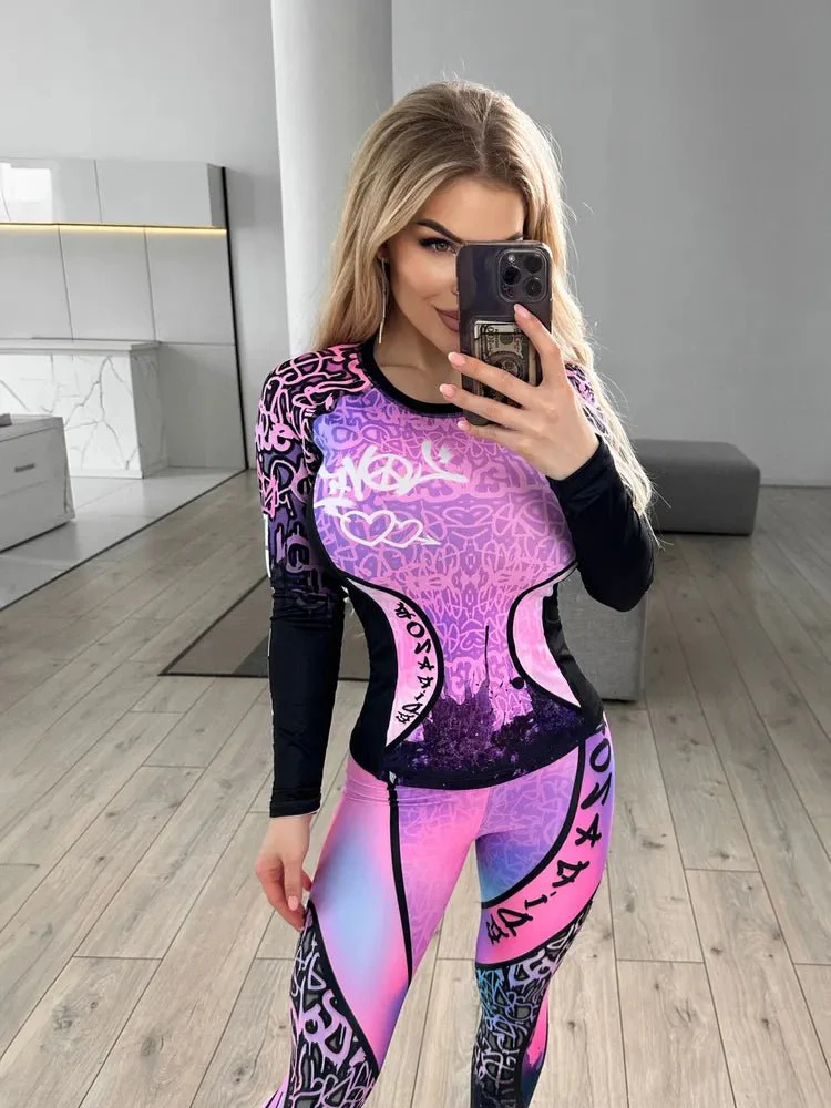 Leggings Bona Classic High Waist Graffiti - Image 11