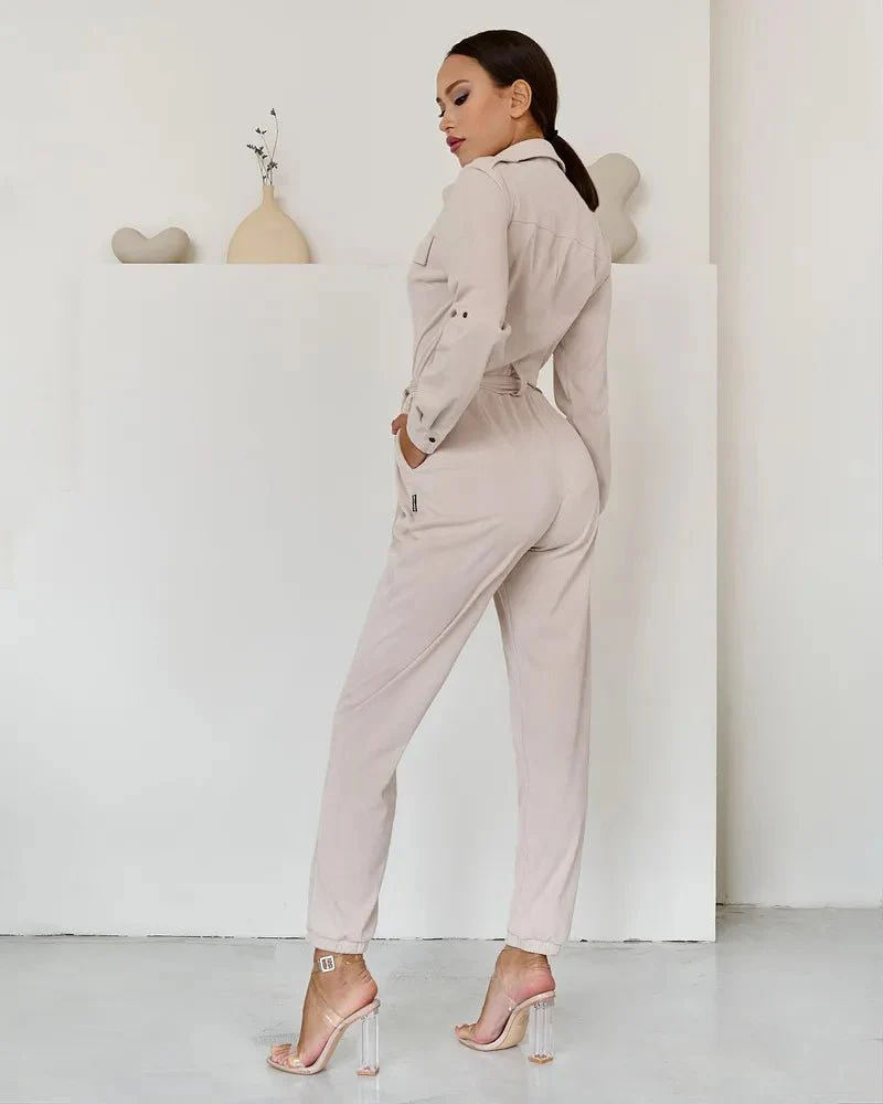 Safari Jumpsuit Ivory Velvet - Image 14