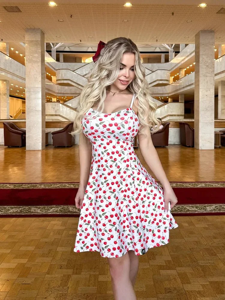 Dress Cuty Cute White Cherry - Image 7