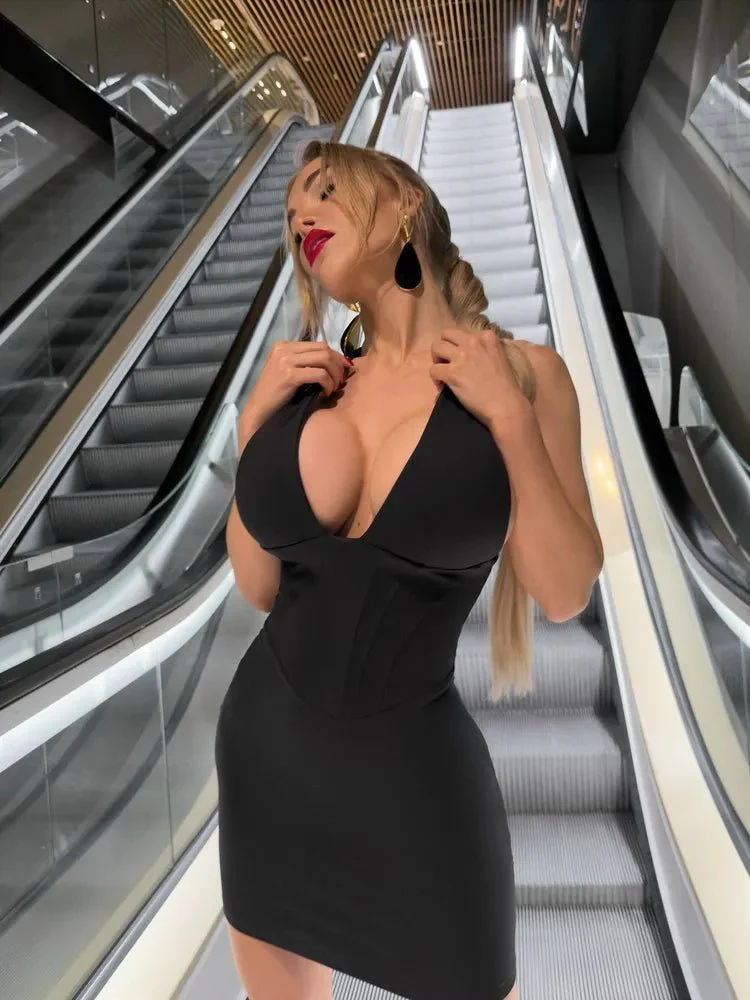 Dress Corset Dress "Black" - Image 3