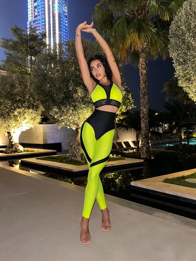 Leggings Extra Sex-Push Up Corsage Neon Yellow - Image 8