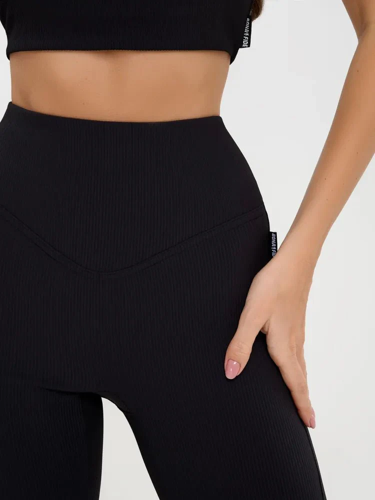 Leggings Ribbed Black - Image 14