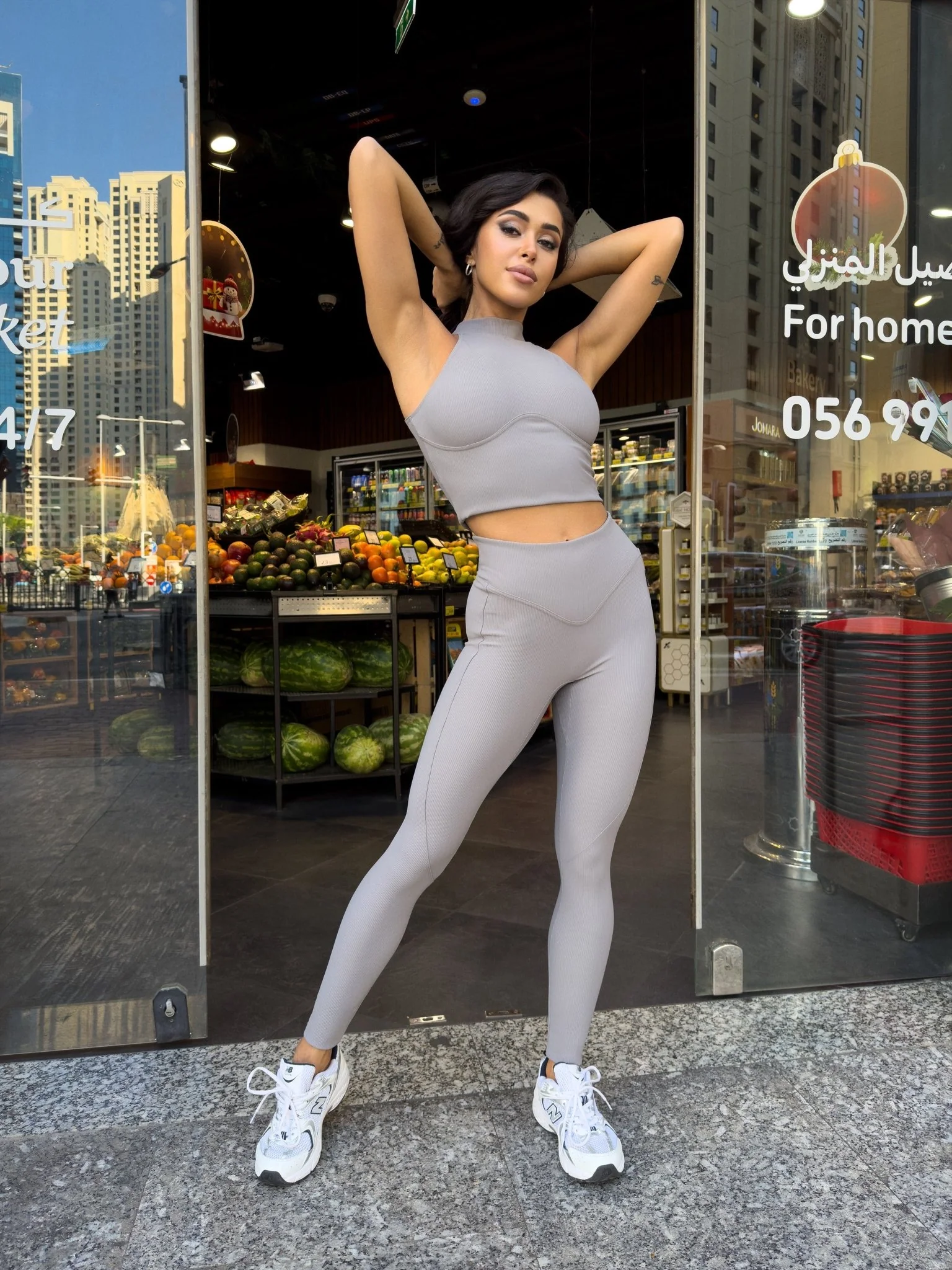Leggings Ribbed Gray - Image 7