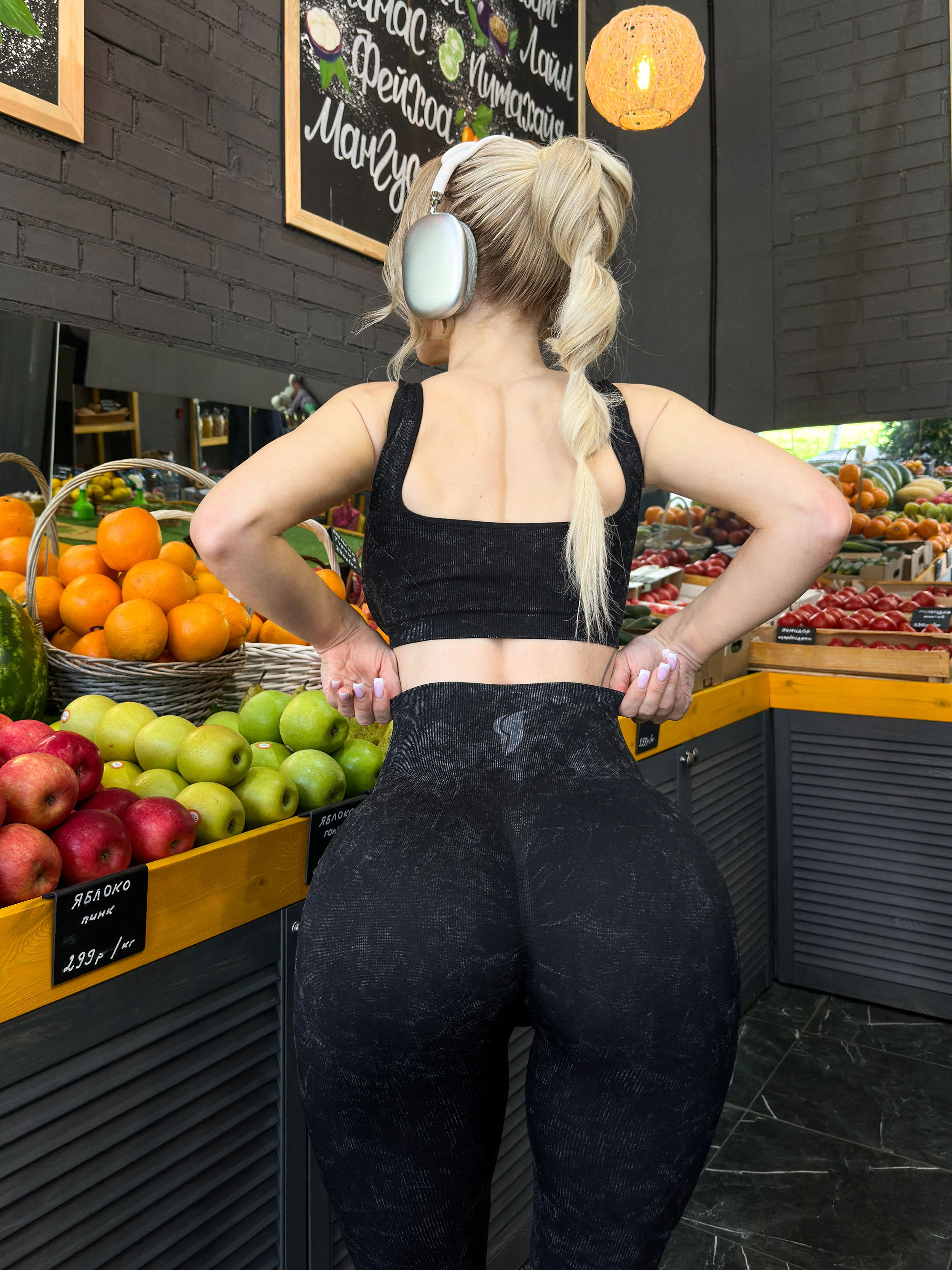 Leggings Seamless Marble Black - Image 9