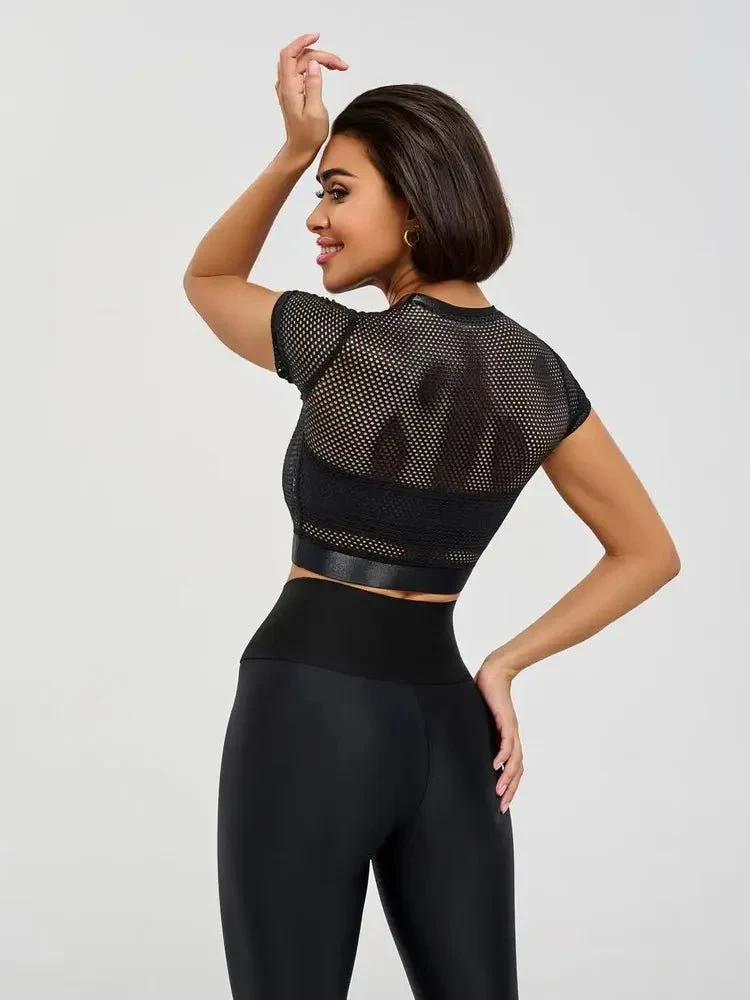 Workout Mesh Top Mini Rash Fresh Black - Image 13
