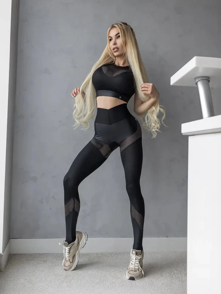 Workout Mesh Top Mini Rash Fresh Black - Image 2