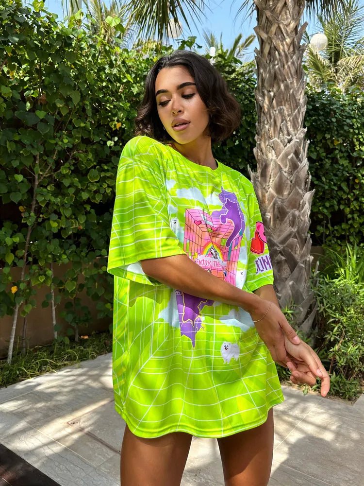 Oversize T-shirt JOY Green - One size - Image 15