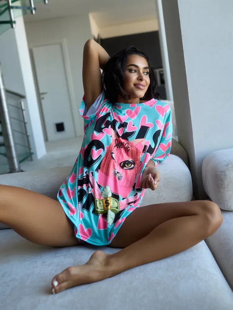 OVERSIZE T-shirt Meow Criminal - One size - Image 6
