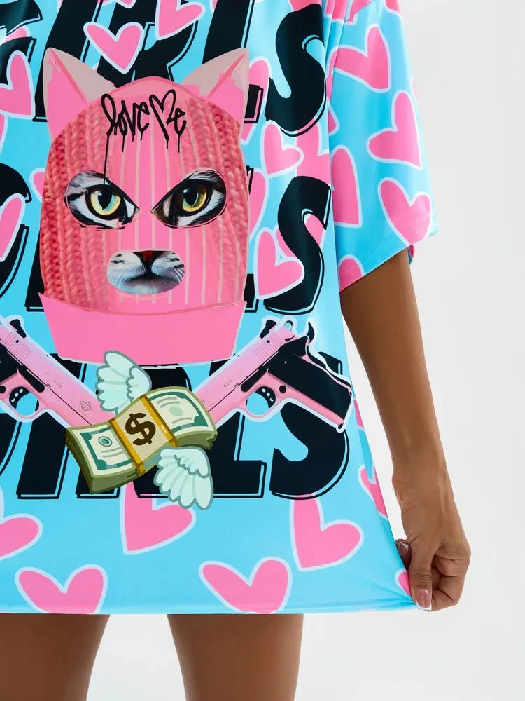 OVERSIZE T-shirt Meow Criminal - One size - Image 9