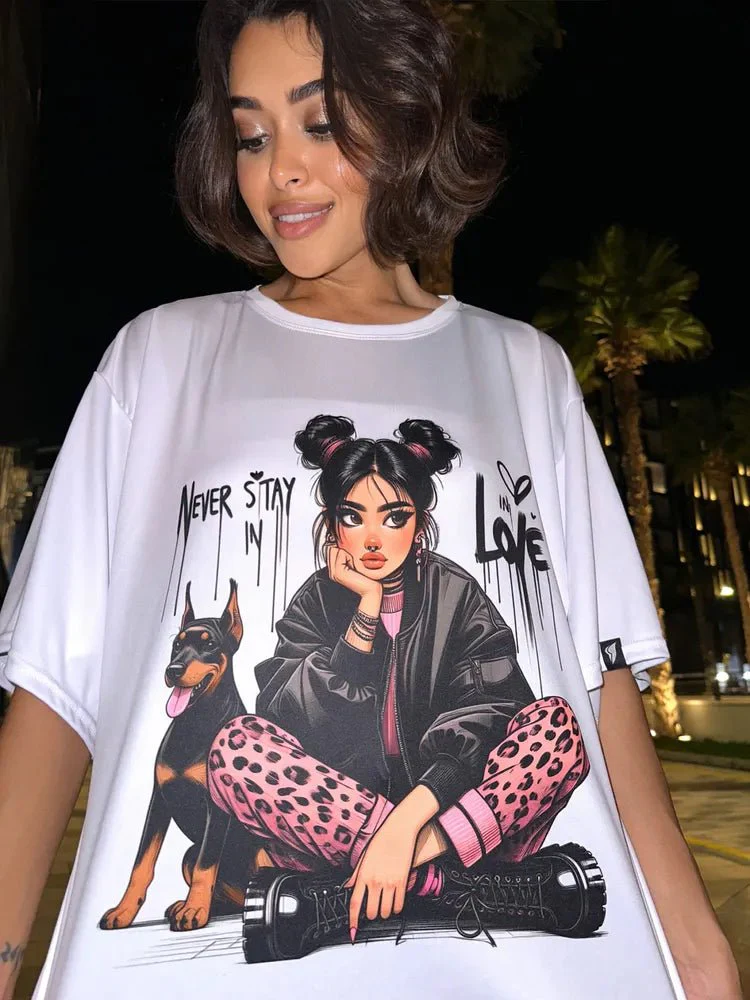 Oversize T-shirt Never stay in love - One size - Image 11