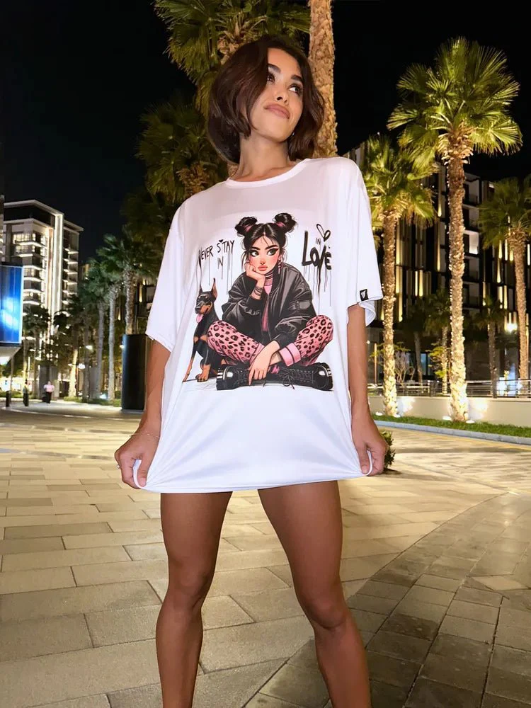 Oversize T-shirt Never stay in love - One size - Image 17