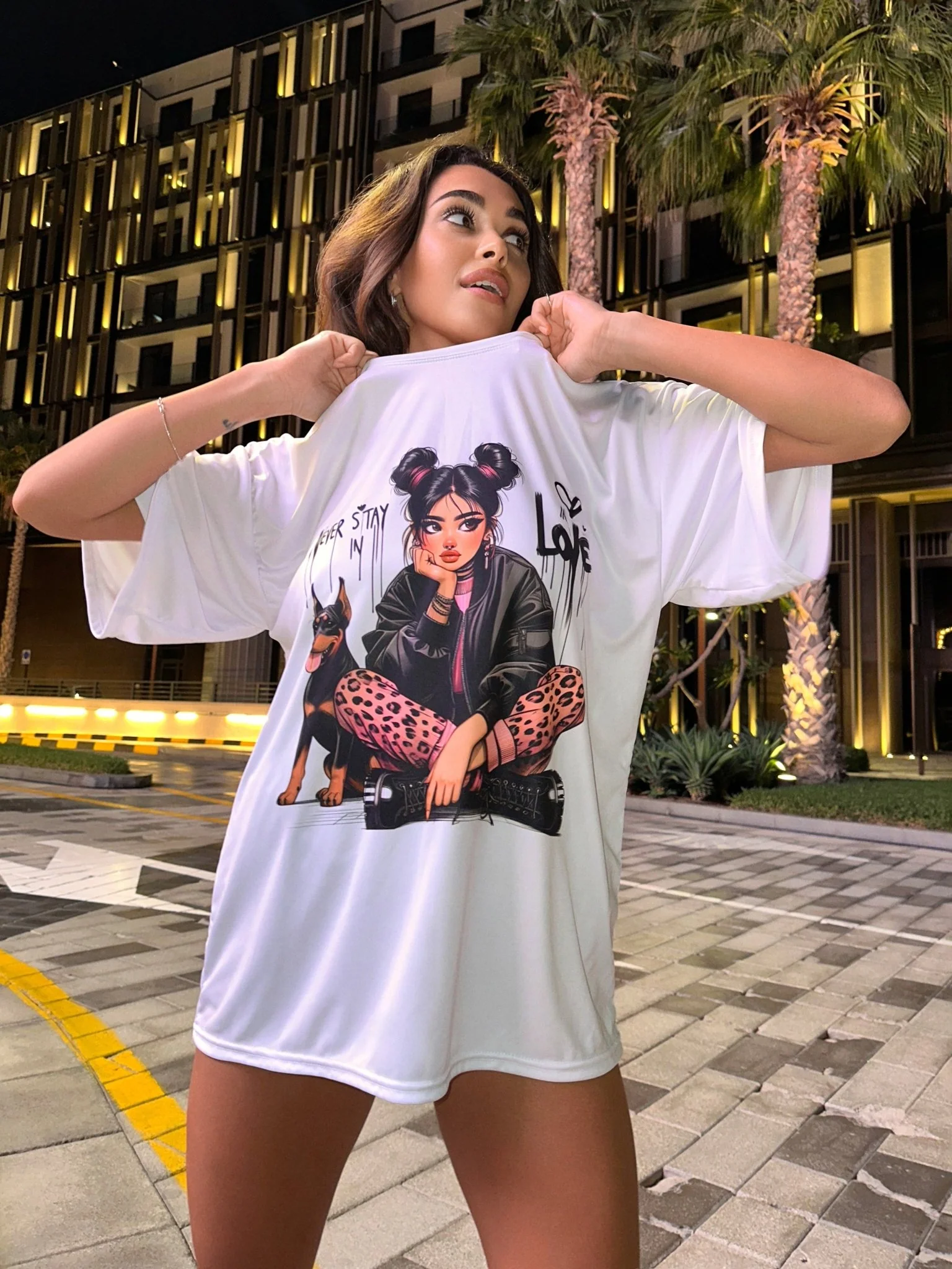 Oversize T-shirt Never stay in love - One size - Image 7