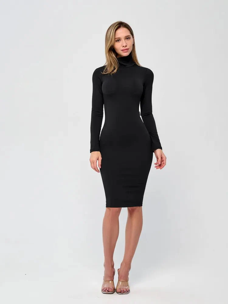 Polo Neck Dress Black - Image 9