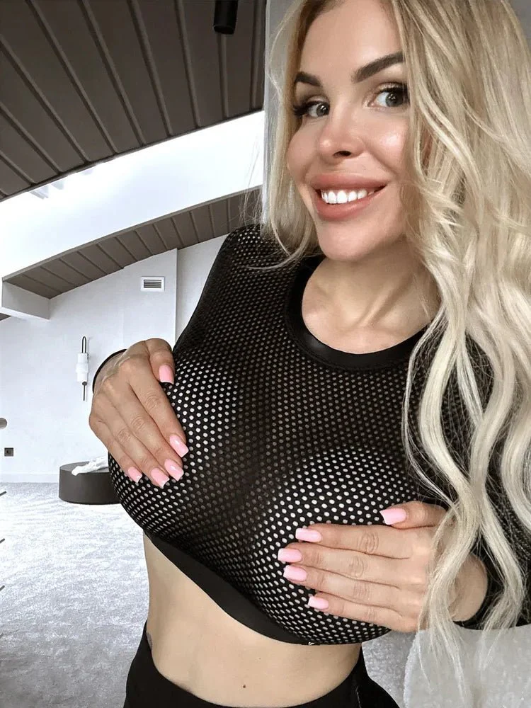 Workout Mesh Top Mini Fresh Black - Image 10