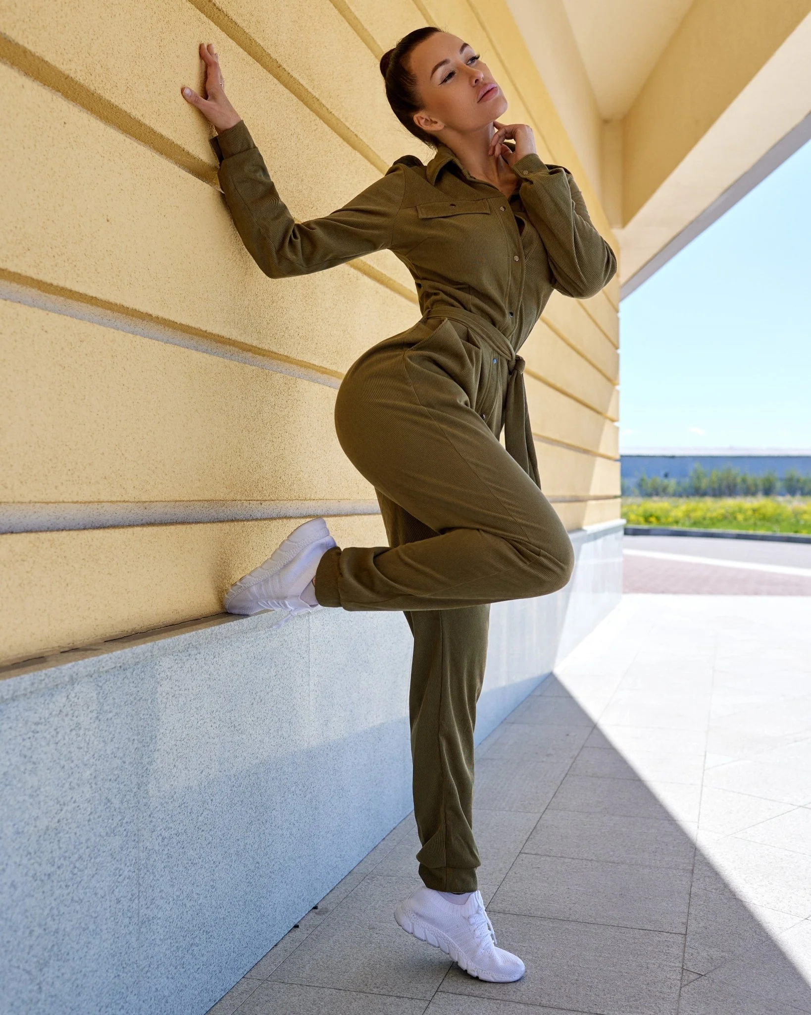 Safari Jumpsuit Khaki Velvet - Image 10