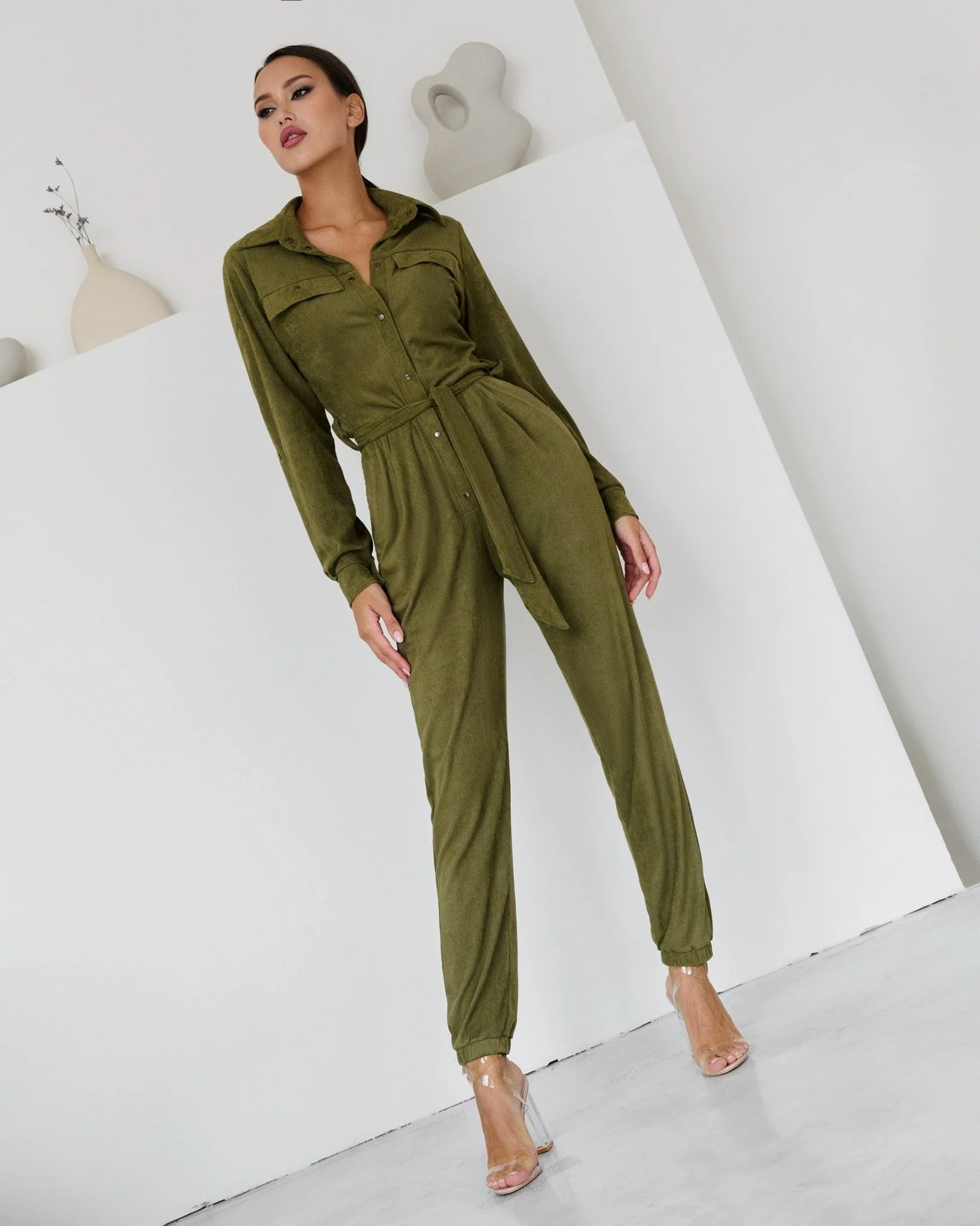 Safari Jumpsuit Khaki Velvet - Image 13