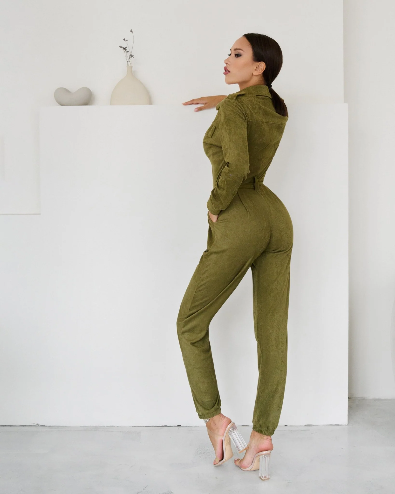 Safari Jumpsuit Khaki Velvet - Image 14