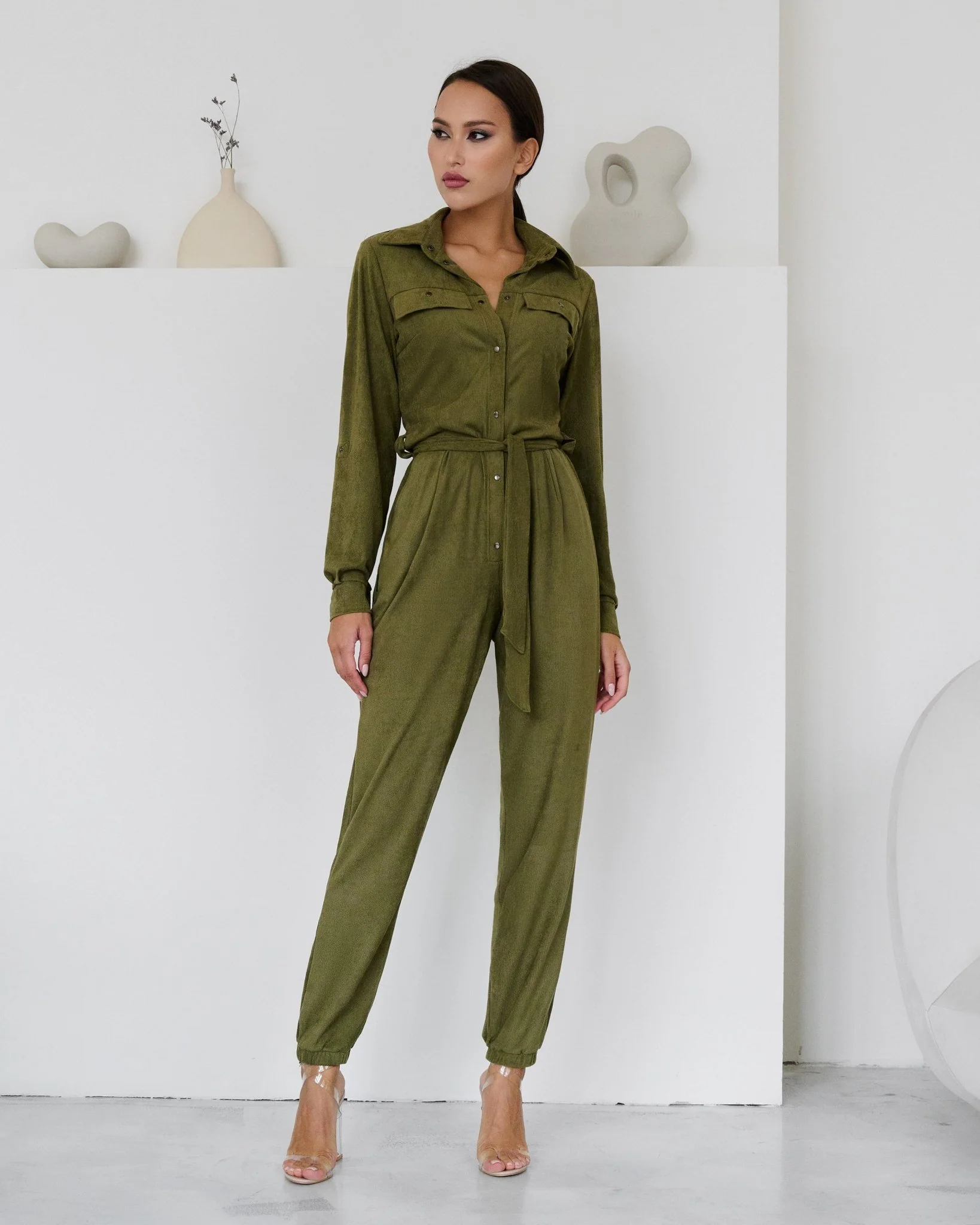 Safari Jumpsuit Khaki Velvet - Image 15