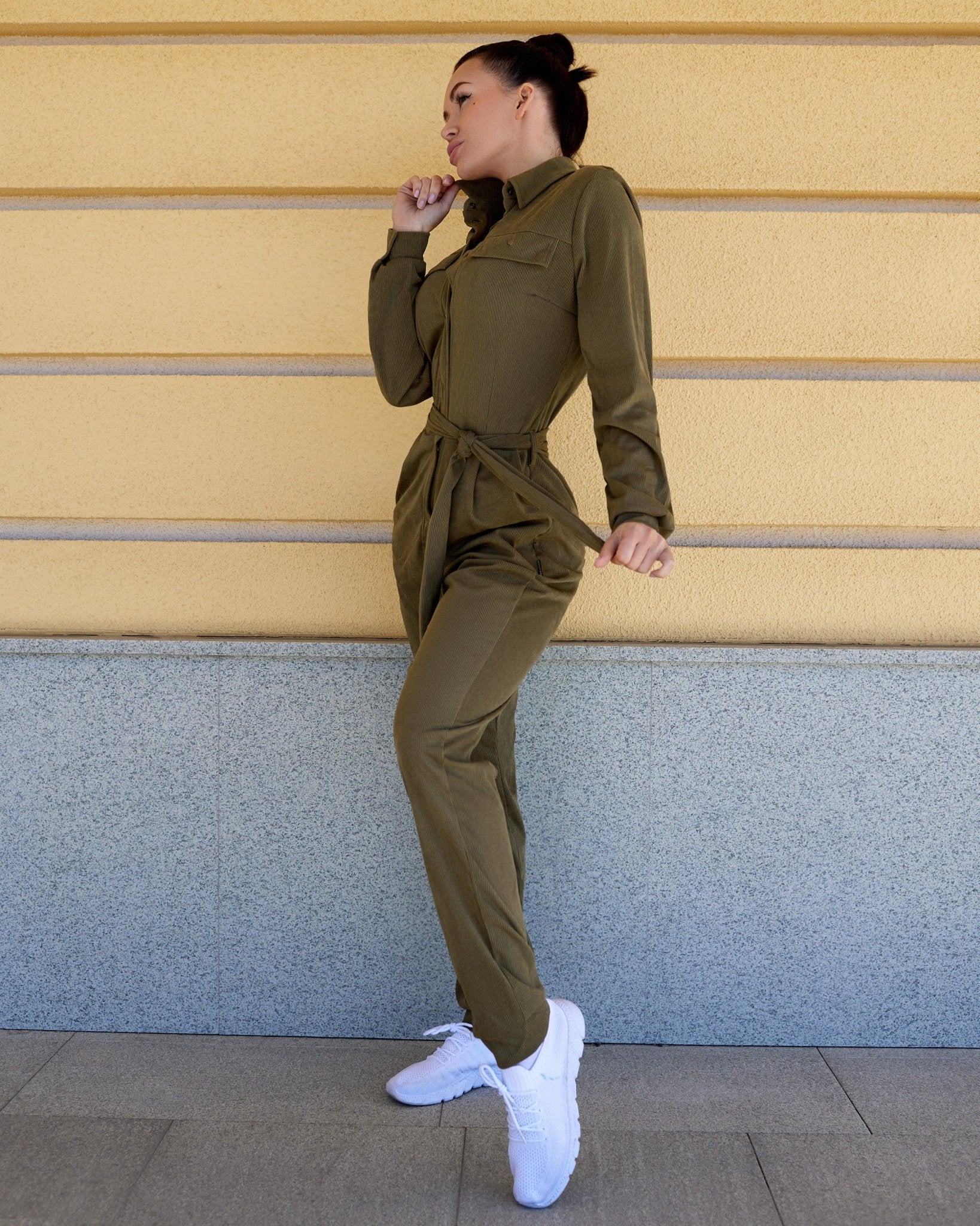 Safari Jumpsuit Khaki Velvet - Image 8