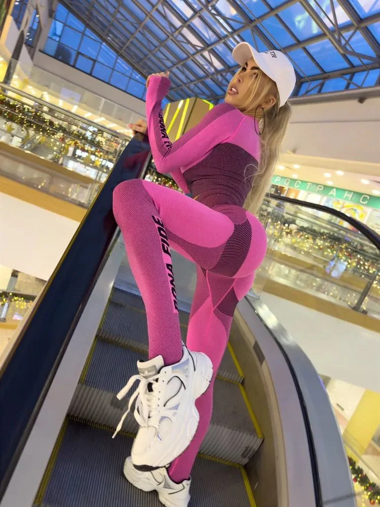 Seamless Majestic Leggings Pink Melanje - Image 10