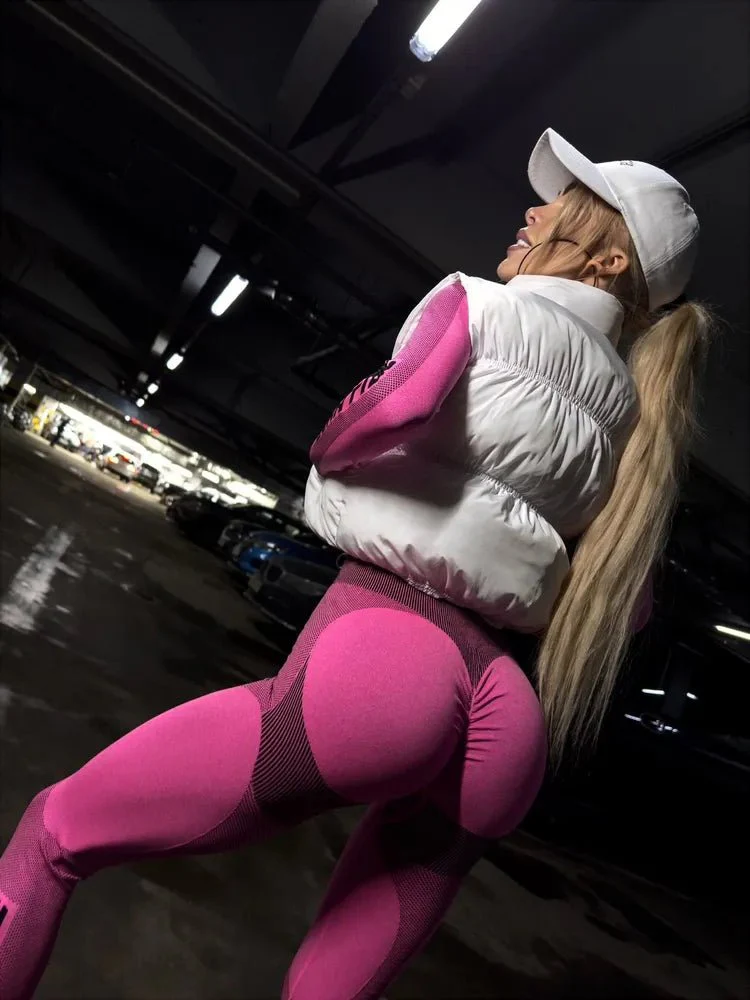 Seamless Majestic Leggings Pink Melanje - Image 11