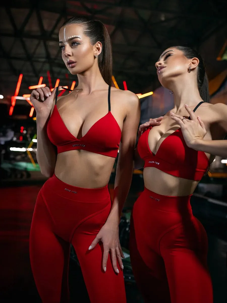 Sports Bra Charm Top Red - Image 13