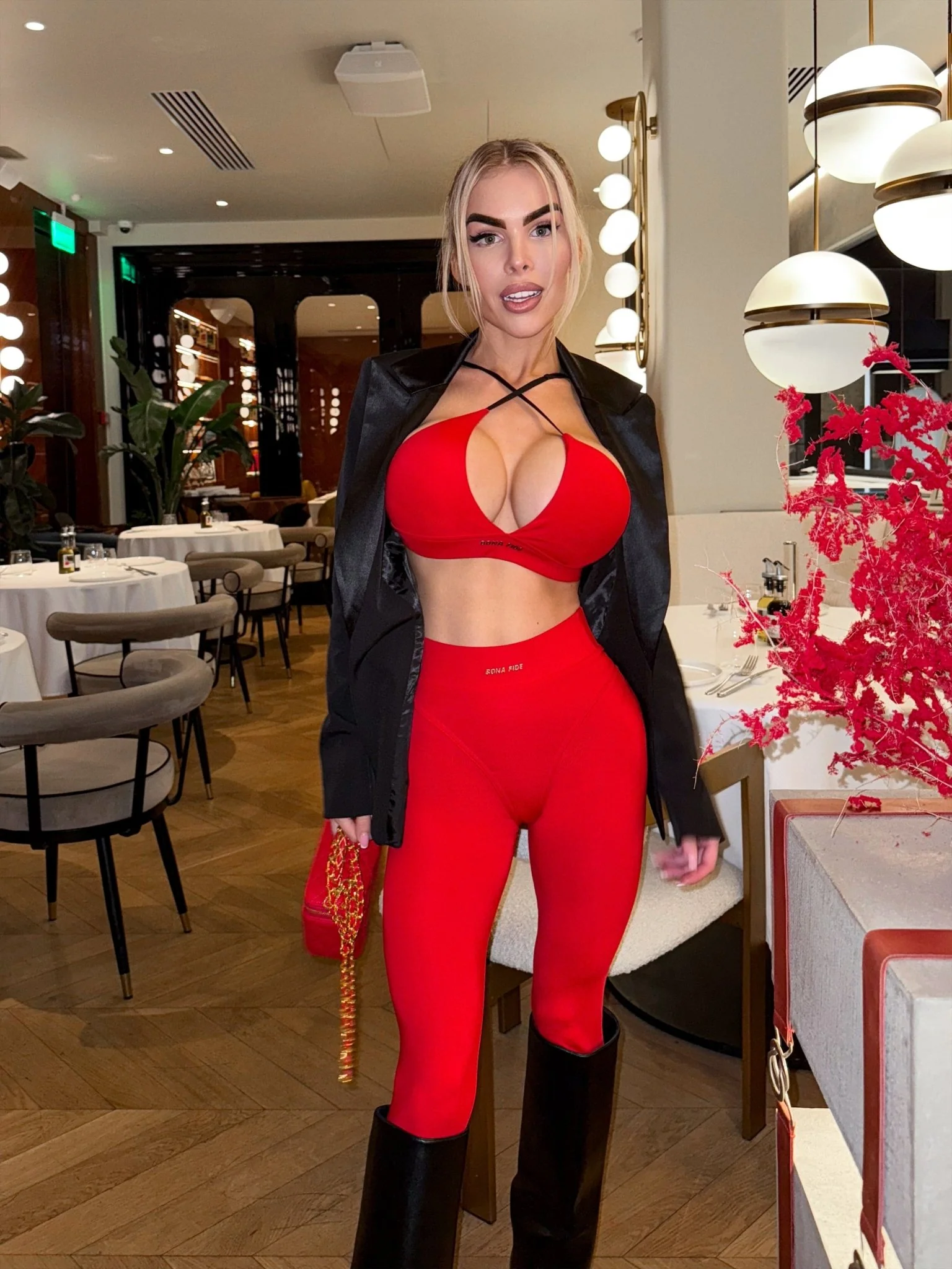 Sports Bra Charm Top Red - Image 5