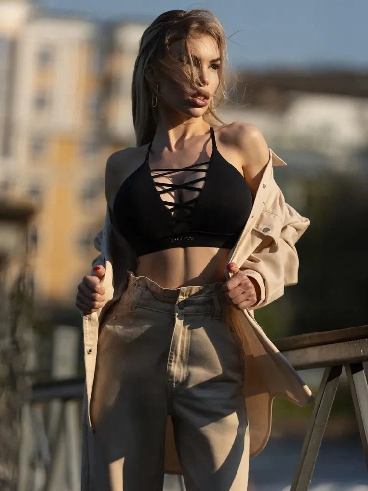 Sports Bra X Top Black - Image 6