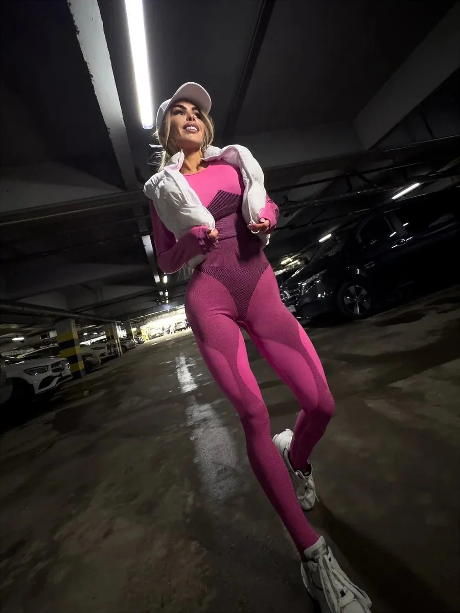 Workout Top Majestic Rash Pink Melanje - Image 7