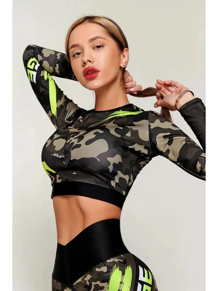 Workout Top Rashguard Midi Revenge Lime - Image 17