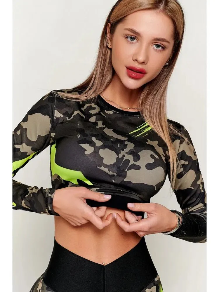 Workout Top Rashguard Midi Revenge Lime - Image 9