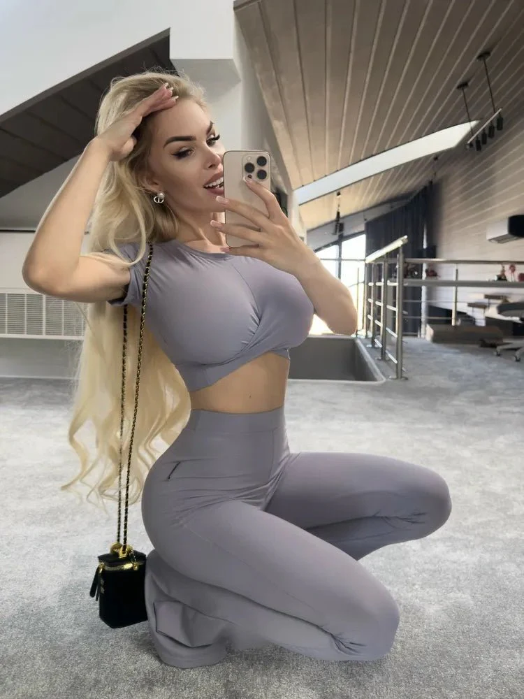Workout Top Tied Up Top Gray - Image 11