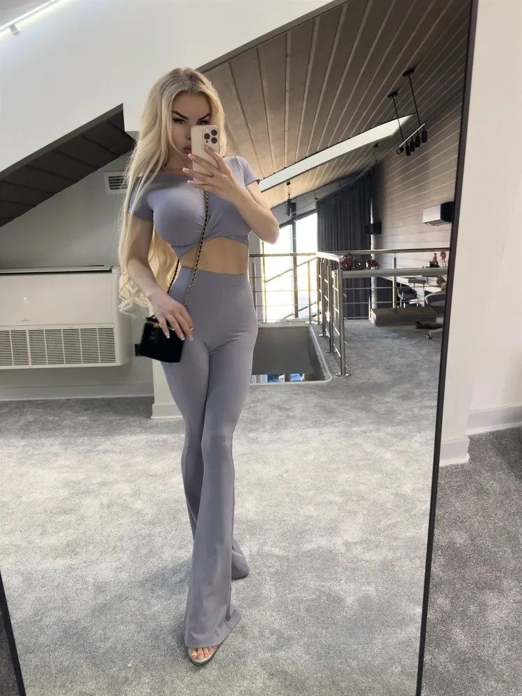 Workout Top Tied Up Top Gray - Image 14